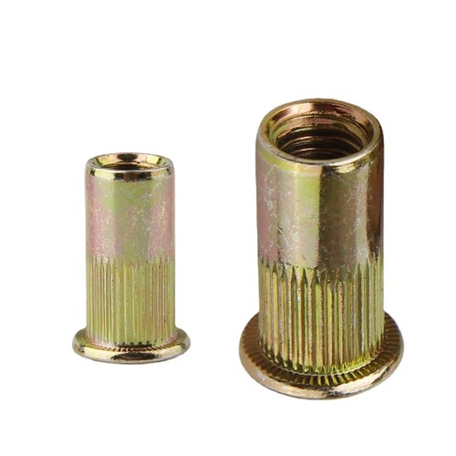 Rivet nut semi-hexagonal rivet nut flat head vertical rivet nut knurled pull nut M3-M12 stainless steel color zinc