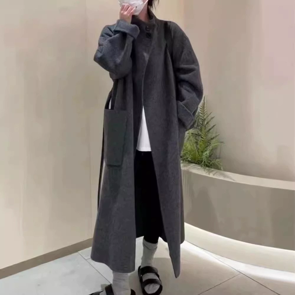 Уценённое пальто оверсайз двубортное: цвета Carbon Black, Shallow Gray, Deep Gray, Athens Ash; размеры S/M