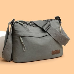 Solid color nylon shoulder bag, universal waterproof handheld one-shoulder bag