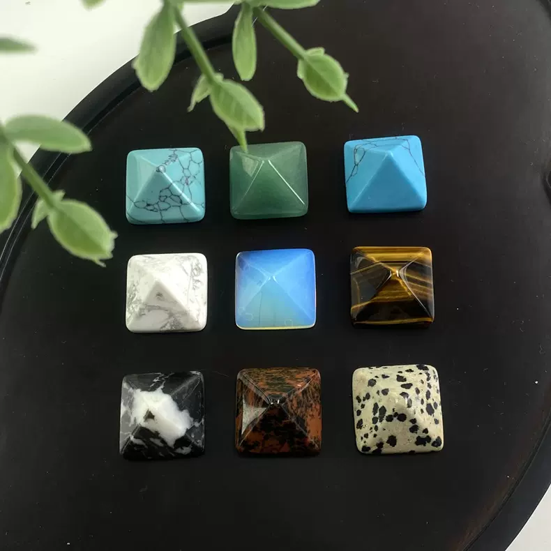 石中宝 粉晶青金裸石金字塔 简约时尚项链吊坠 宝石工艺品DIY饰品