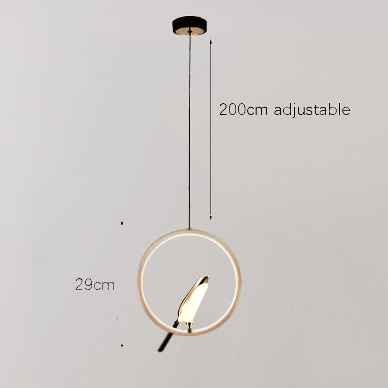 Chandelier single head round gold