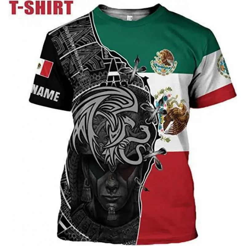 Comercio exterior transfronterizo AliExpress TK venta caliente impresión digital 3D camiseta de hombre manga corta casual serie mexicana blusa