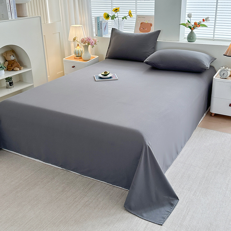 Student Dormitory Bed Sheets Single Piece Brushed Pure Color Bed Sheets 2m Simmons Mattress Cover Dust Cover Pillowcase Universal for All Seasons