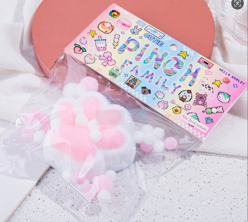 Pata de gato de sal marina Pellizca Le Xiaohongshu El mismo estilo Artezo de descompresión de barro Juguete de garra de gato Garra de gato de cristal Pellizca