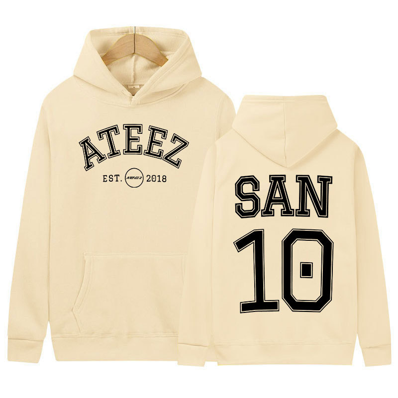Sudadera con estampado de banda de Ateez de Corea del Sur para hombres y mujeres sudadera casual de moda de alta calidad suéter de gran tamaño de manga larga