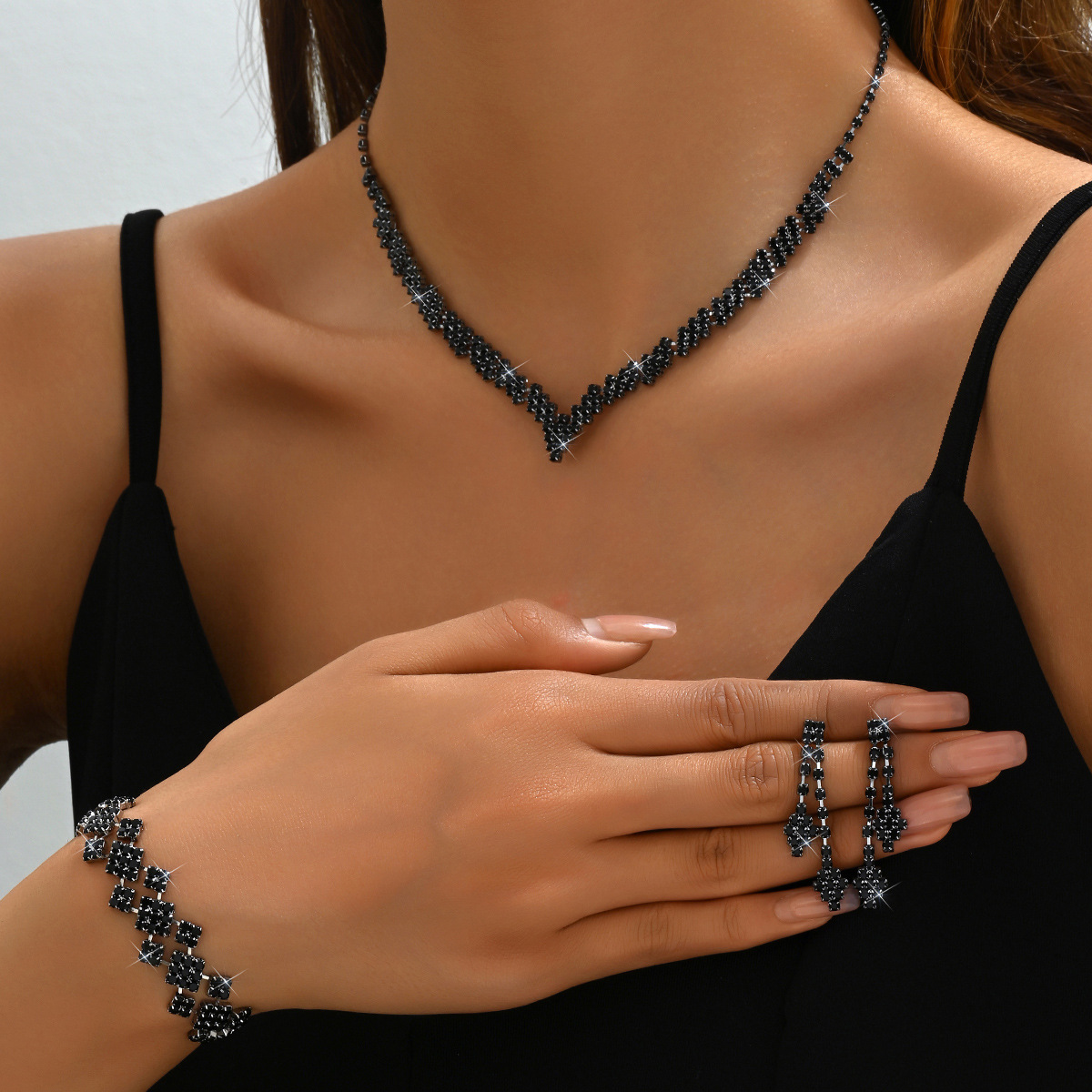 新娘首饰婚纱饰品 结婚 婚礼服配饰韩式项链耳环手链套装女工厂直