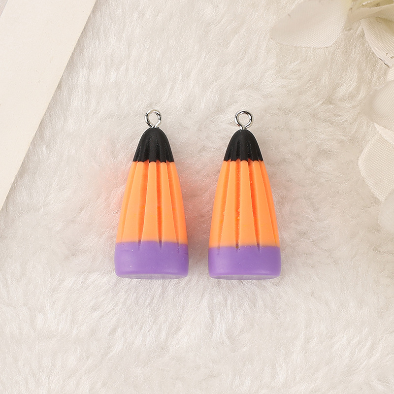 Venta caliente transfronteriza tridimensional Halloween maíz Candy pendientes collar llavero