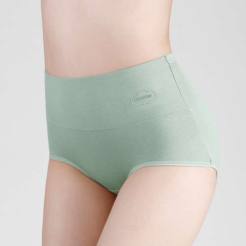 Graphene high waist antibacterial women's underwear, women's pure cotton tummy control underwear, printed cotton high waist underwear for women
