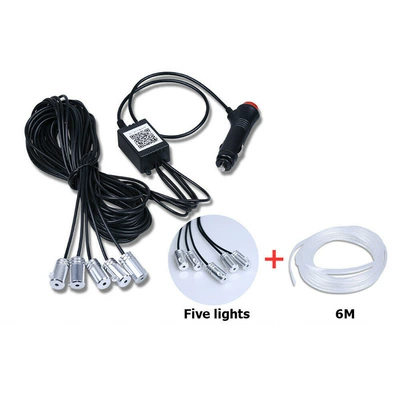 Panel (Dashboard) işıqlandırması cold light instrument decorative light - one-to-five-includes-6m-optical-fiber-cigarette-lighter-head-mobile-app-model