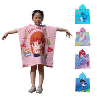 Cross-border in stock custom wholesale microfiber quick-drying beach towel bathrobe cape cape absorbent non-stick sand bath towel