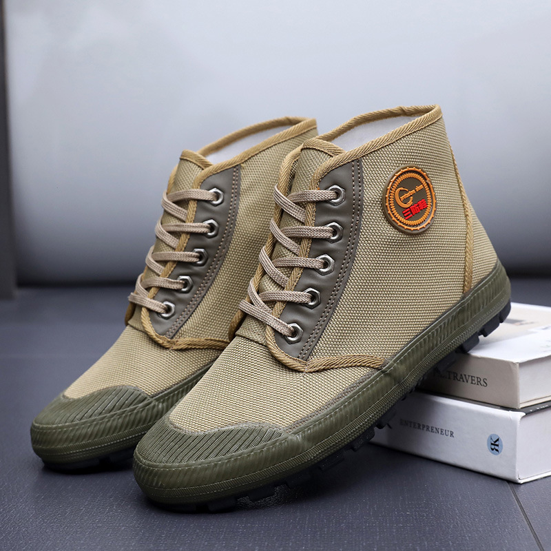 3531 Autumn High-Top Men's Shoes Waterproof Canvas Shoes Wear-Resistant Non-Slip Liberation Shoes Outdoor Sports Shoes Construction Site Work Shoes