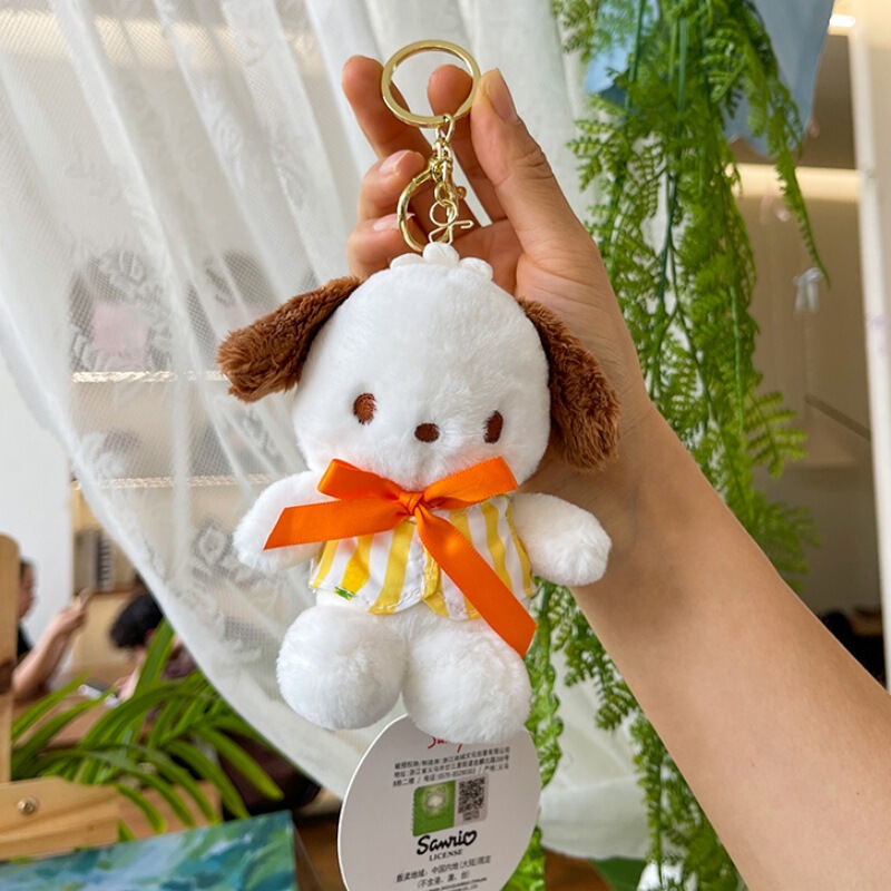 正版三丽鸥hellokitty毛绒挂件kt凯蒂猫小玩偶公仔钥匙扣书包挂饰|undefined