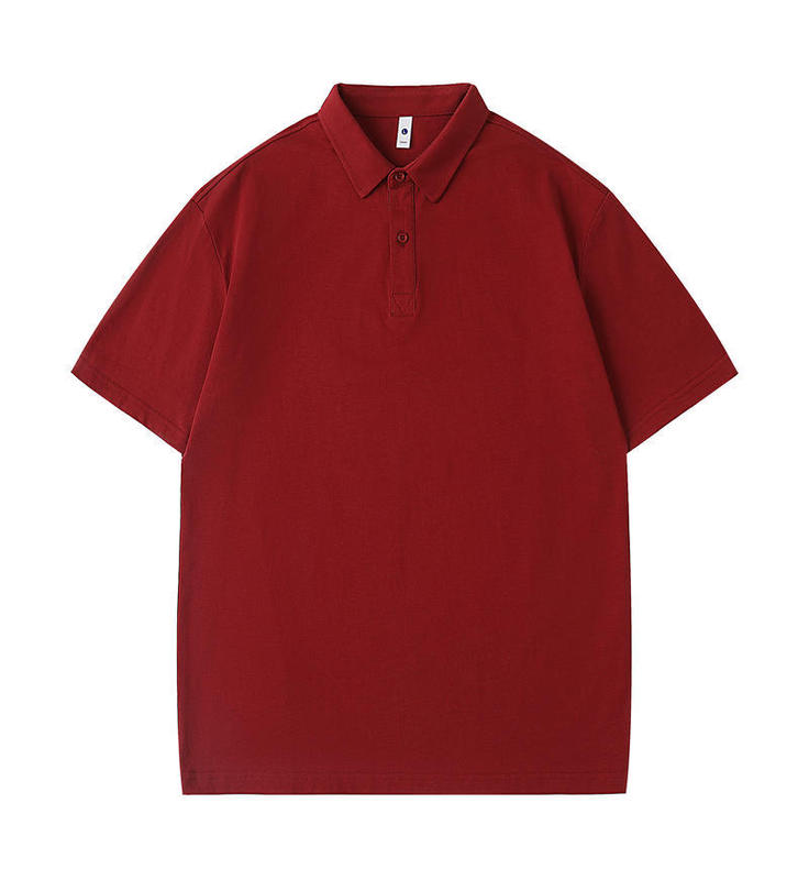 250G平織り双糸精梳純綿ドロップショルダーラペルポロシャツ半袖Tシャツメンズトレンドブランド無地Tシャツライトトレンド|undefined