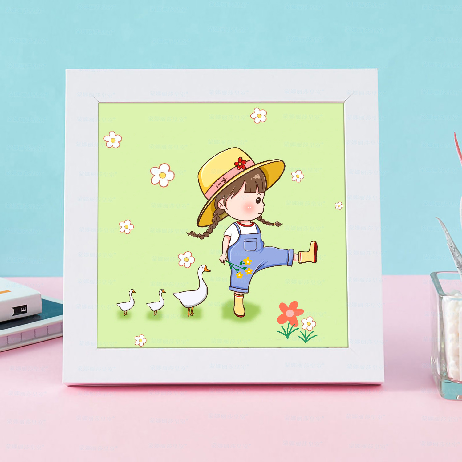 【Colección con marco】Auténtico punto de cruz de la Mona Lisa, punto de cruz infantil con dibujos animados. image 17