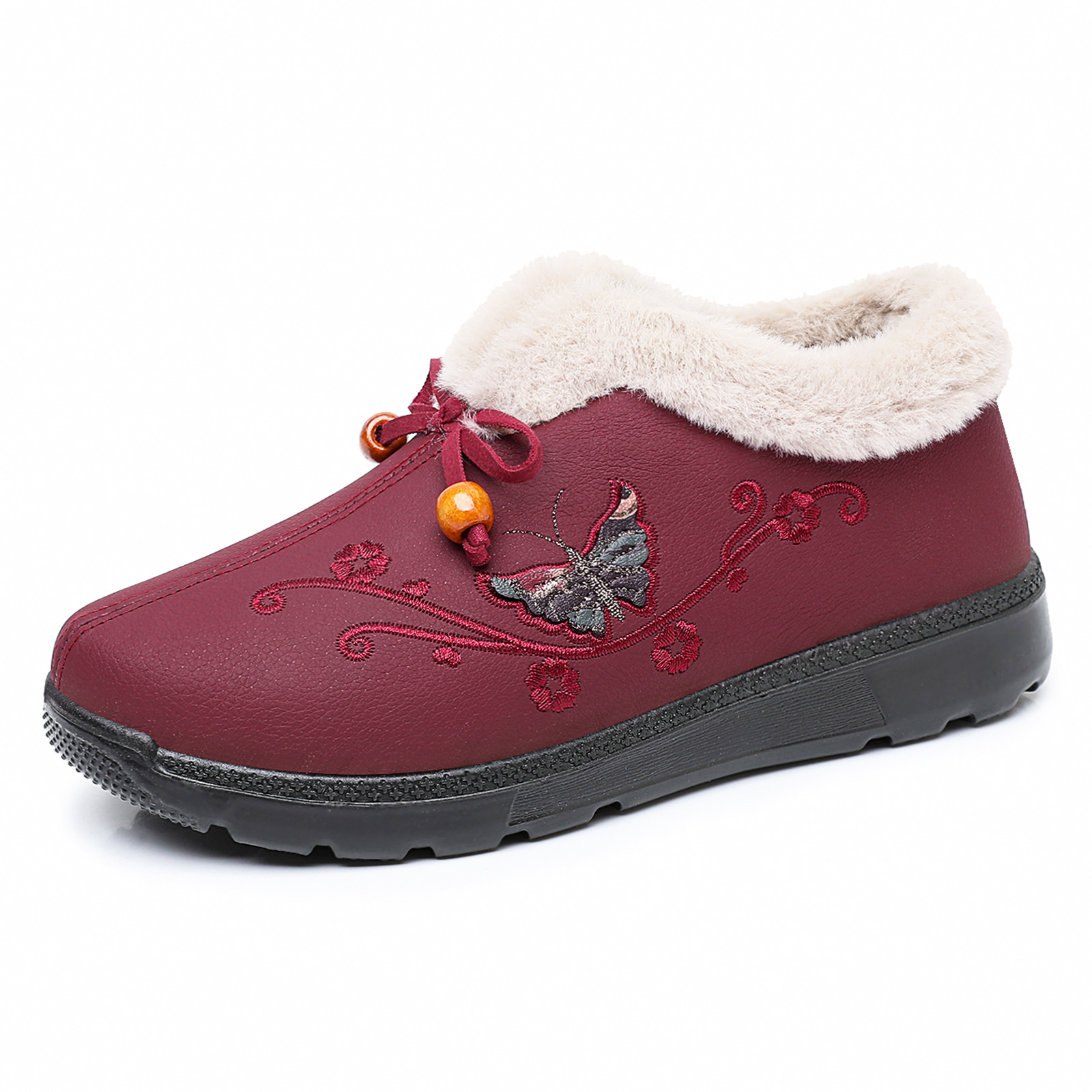 Zapatos de algodón de invierno para mujeres, botas de nieve cálidas, botas de algodón gruesas para hombres mayores, botas de algodón suaves, botas de mujer cómodas, botas de algodón ligeras y versátiles