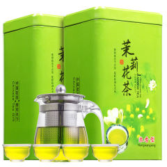 【ポット4杯プレゼント】ジャスミン茶2023新茶濃い香りの茶葉緑茶高級缶入り250g 500g