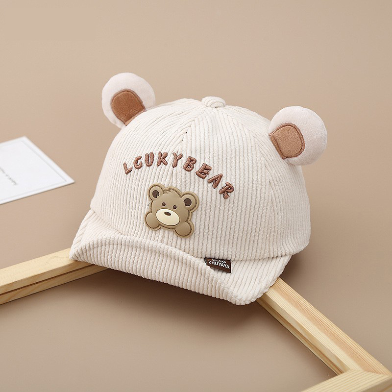 Sombrero para bebés otoño y invierno grueso para bebés masculinos y femeninos primavera y otoño lindos osos sombreros de protección solar