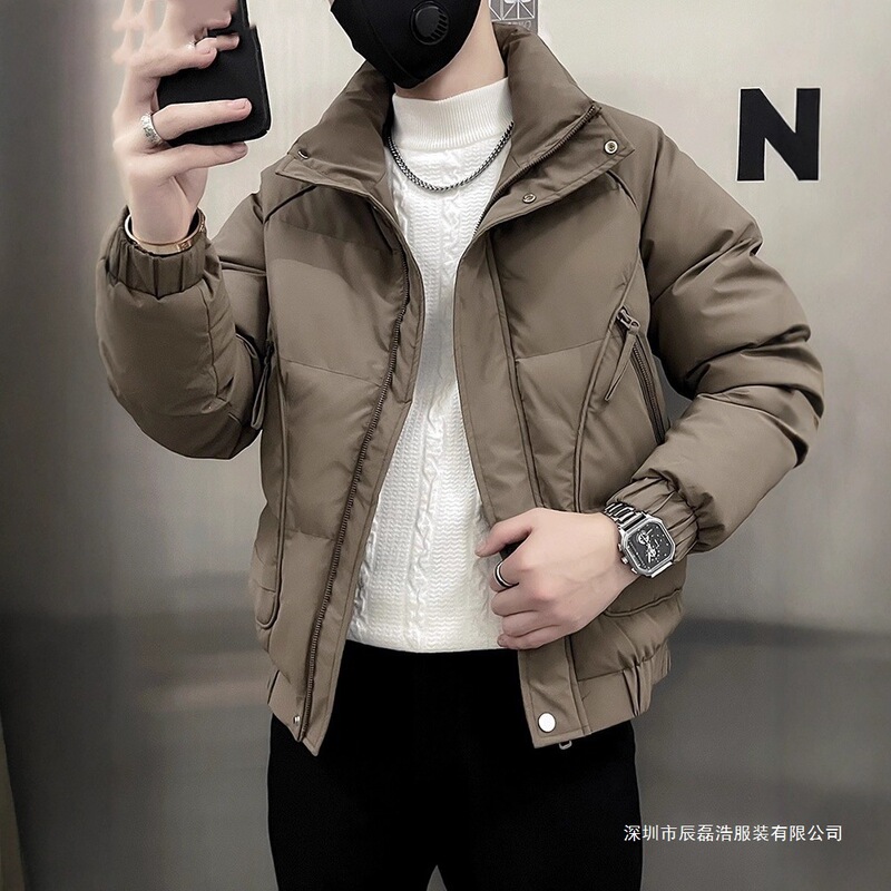 Thick Cotton-Padded Men's Winter Jacket, Trendy Brand, Stylish down Cotton Coat, Men's Winter Short Cotton-Padded Jacket