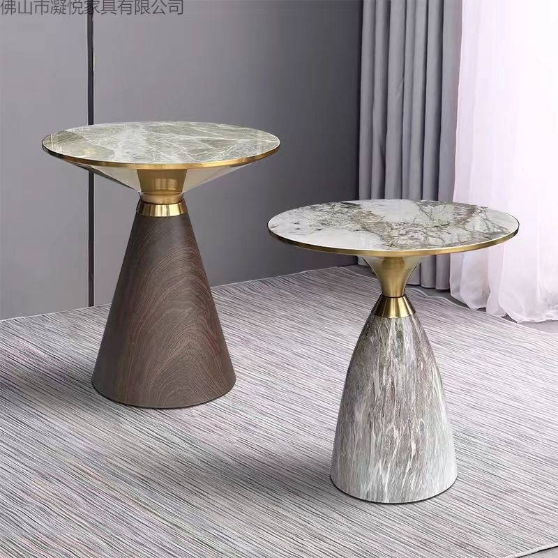 Creative Sofa Mahjong Side Table Exquisite Hotel Room Small Table Round Balcony Small Pandora Slate Coffee Table