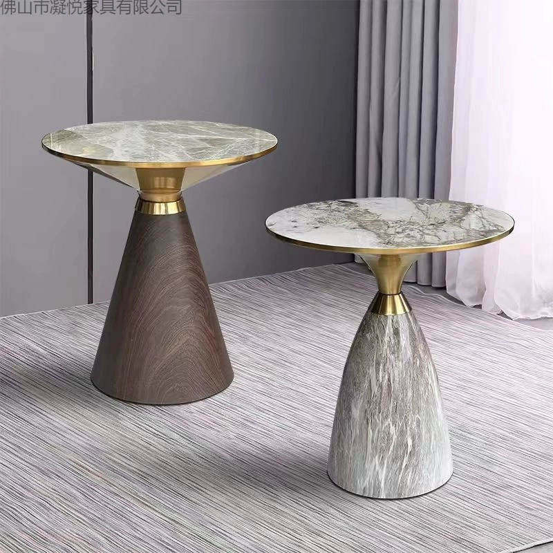 Creative Sofa Mahjong Side Table Exquisite Hotel Room Small Table Round Balcony Small Pandora Slate Coffee Table