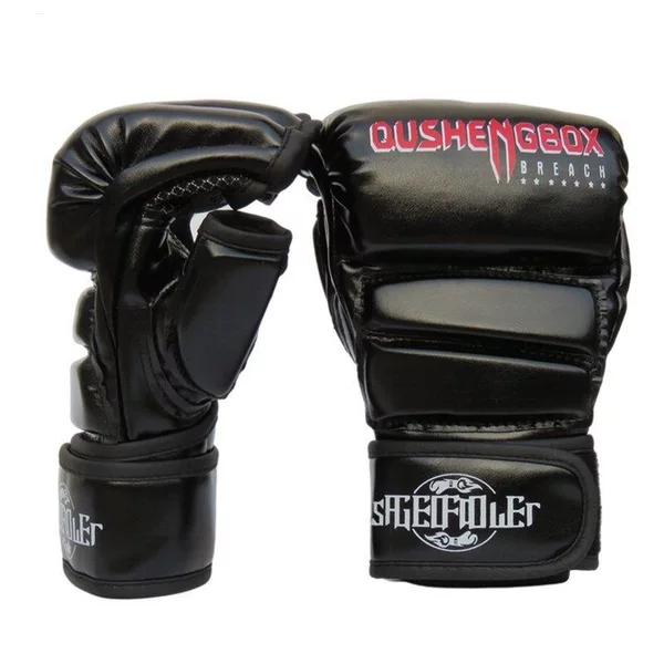 Half-finger boxing gloves, MMA gloves, sparring gloves, adult and unisex, UFC half-finger training gloves, professional fighting gloves