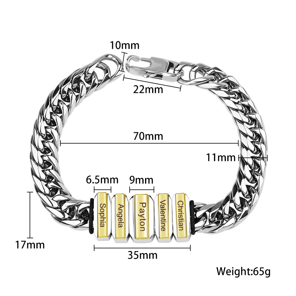 Mode Lettre Acier Inoxydable Bracelets Acier Inoxydable Bracelets display picture 1