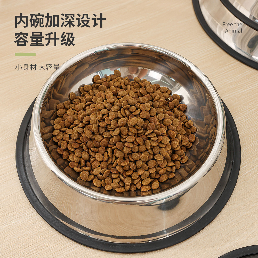 Tazón para perros de acero inoxidable antidetonante tazón para gatos engrosado Pet Bowl fácil de limpiar perro grande antideslizante Cuenca para perros suministros para mascotas