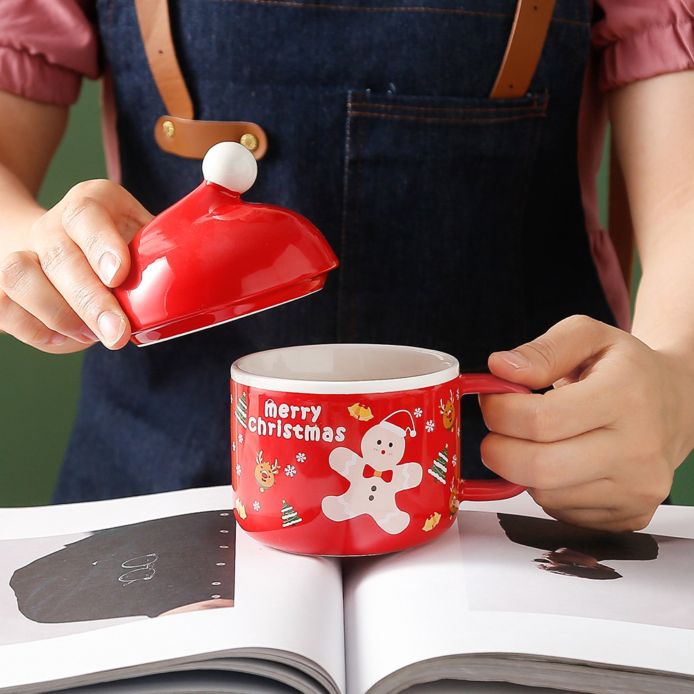 Santa Claus Pattern Christmas Fashion Santa Claus Ceramics Christmas Tableware 1 Set