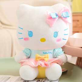 正版HelloKitty毛绒玩具小公仔透明礼盒装布偶娃娃凯蒂猫生日礼物