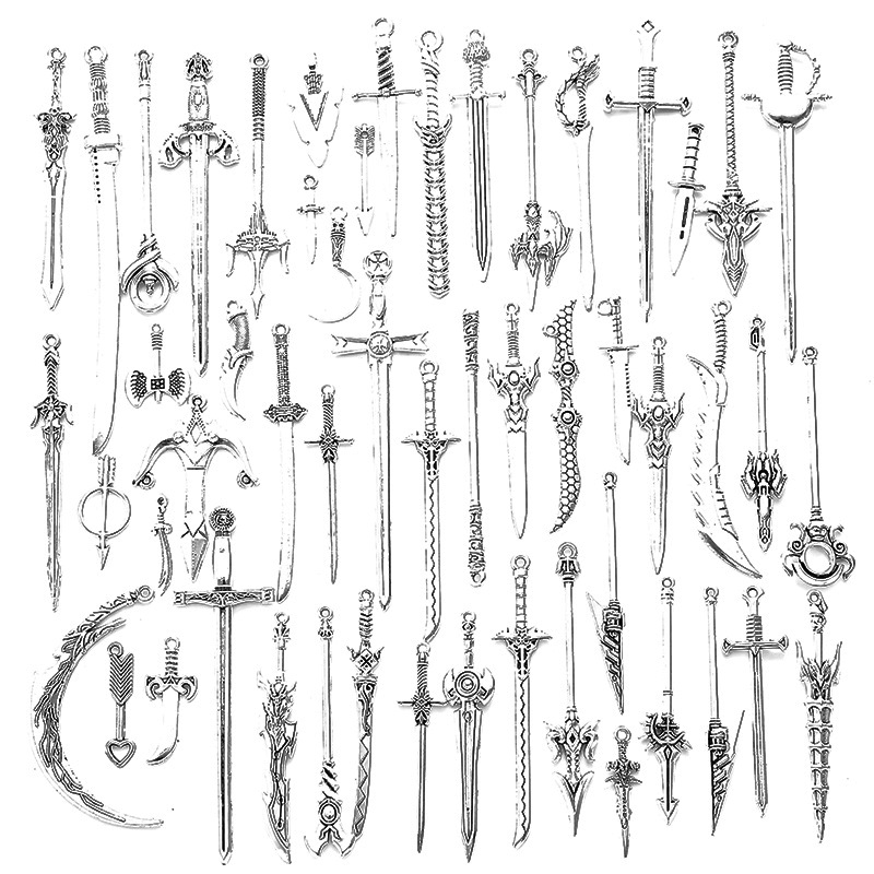 New handmade DIY alloy accessories sword pendant pendant long sword accessories