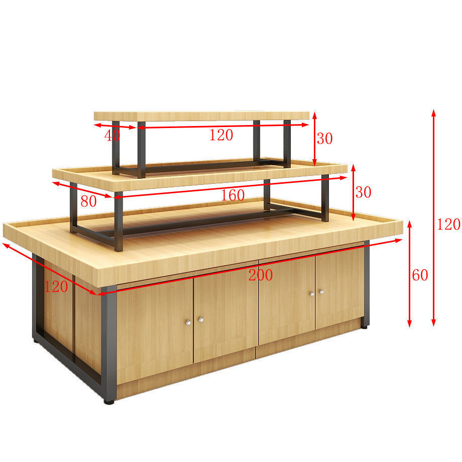 超市中岛货架堆头化妆品展示柜服装店鞋子展示架促销台三层流水台