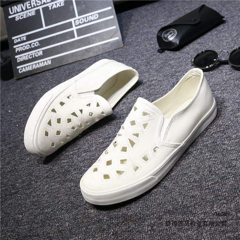 2026 Spring New Breathable Hollow Canvas Shoes for Men, Slip-On Loafers, Trendy Casual Moccasins