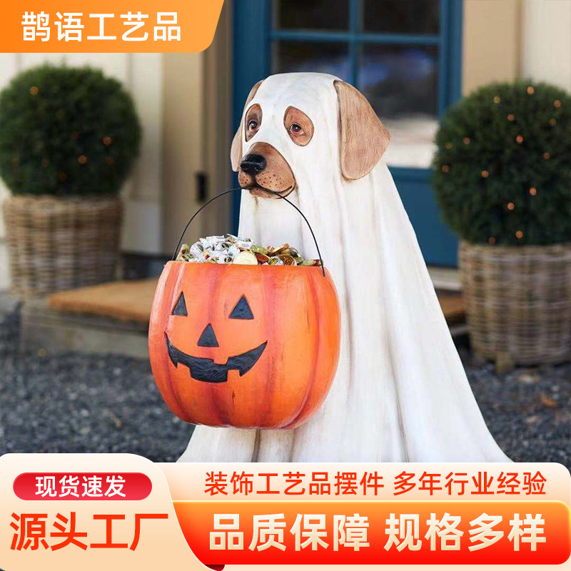 Dog Elf Candy Bowl Halloween Ornament Gift Storage Decoration Animal Crafts Modern Minimalist