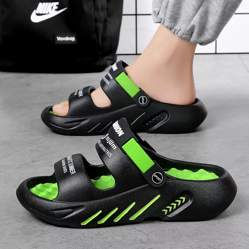 Сандалии мужские, лето 2025, обувь «крокодил», повседневные пляжные сандалии двойного назначения на толстой подошве и тапочки, мужская верхняя одежда, спортивная универсальная