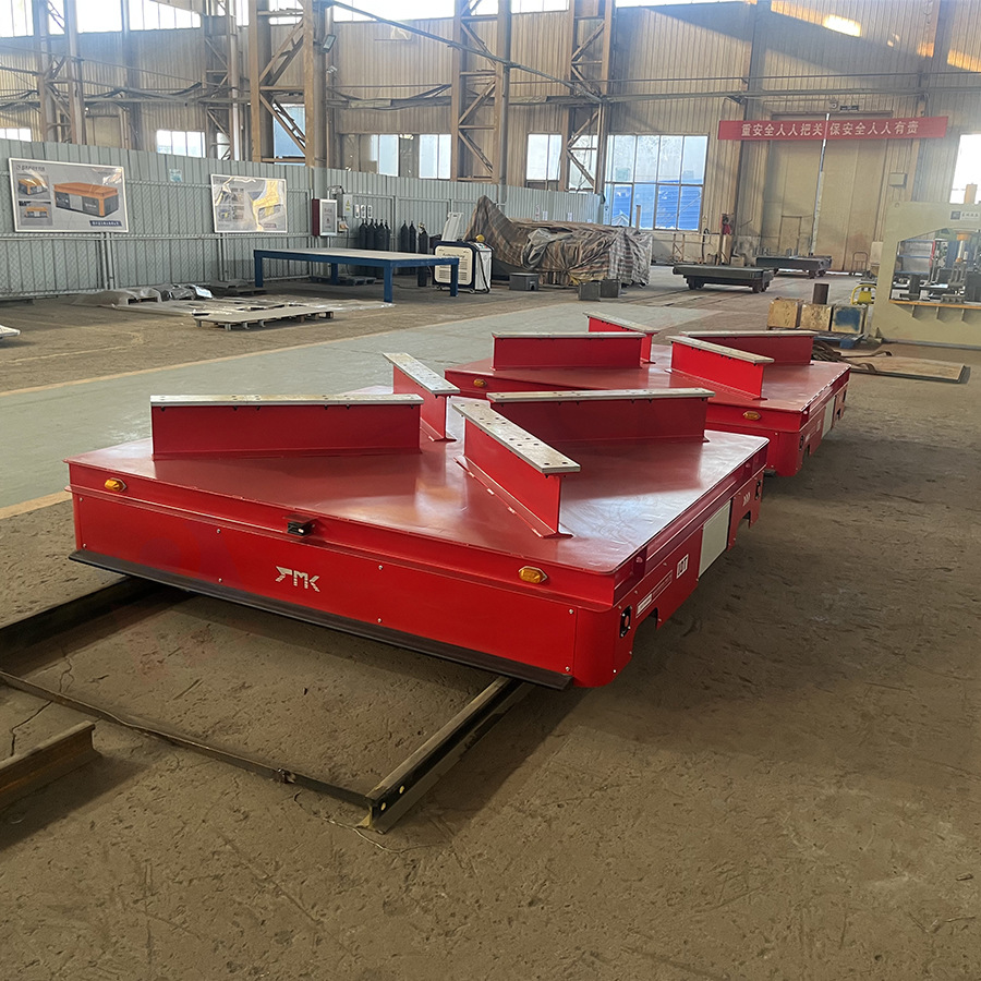 家具生产线轨道转运车 板材转运对接轨道平车 工业重载有轨平板车