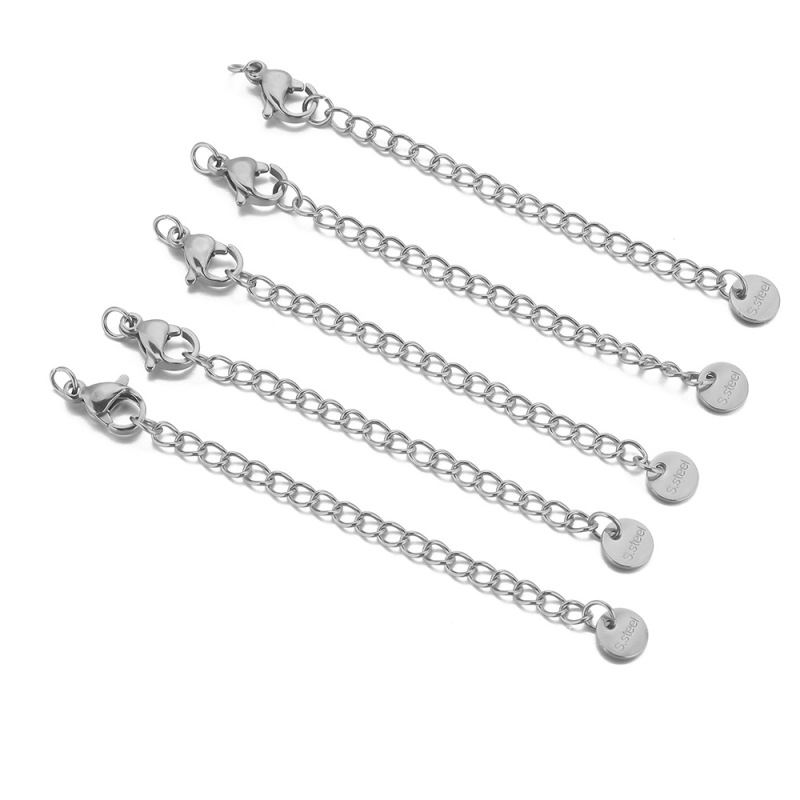 ステンレス鋼延長チェーンチタン鋼セットロブスタークラスプビーズテールチェーンネックレス延長チェーン diy アクセサリーチタン鋼テールチェーン|undefined