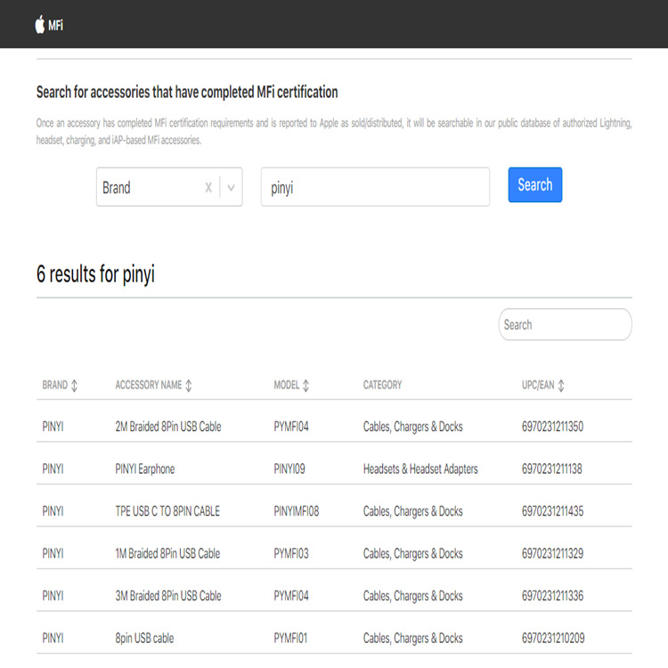 MFi認証済みのAppleデータケーブル卸売、純正、iPhone携帯電話充電ケーブルに適合