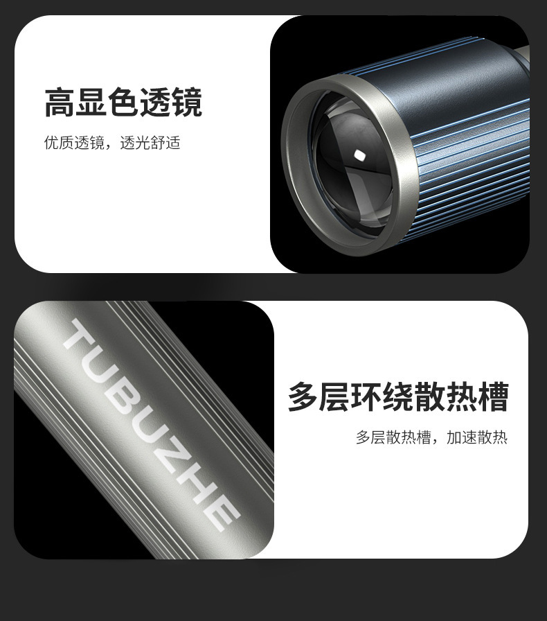Aluminum Alloy Flashlight, Outdoor Telescopic Zoom, Long Battery Life, High Brightness, Super Strong Light, Long-Range, Rechargeable, Portable, Home Lighting