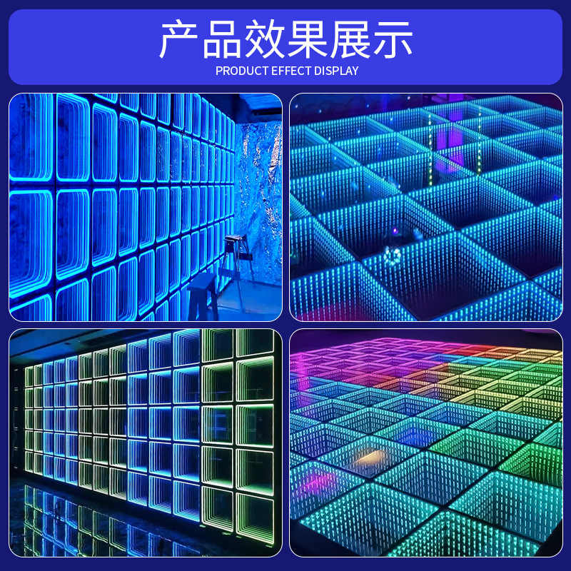 LED abismo piso azulejo lámpara 3D inducción piso azulejo bar KTV baile piscina piso espejo completo color Lámpara de piso luminoso lámpara de piso