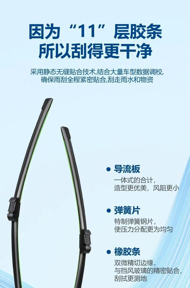 11-layer wipers for Volkswagen Sagitar, 11-inch special, 12-inch frameless double-layer multi-blade, 2019 original factory 20-inch wiper blades