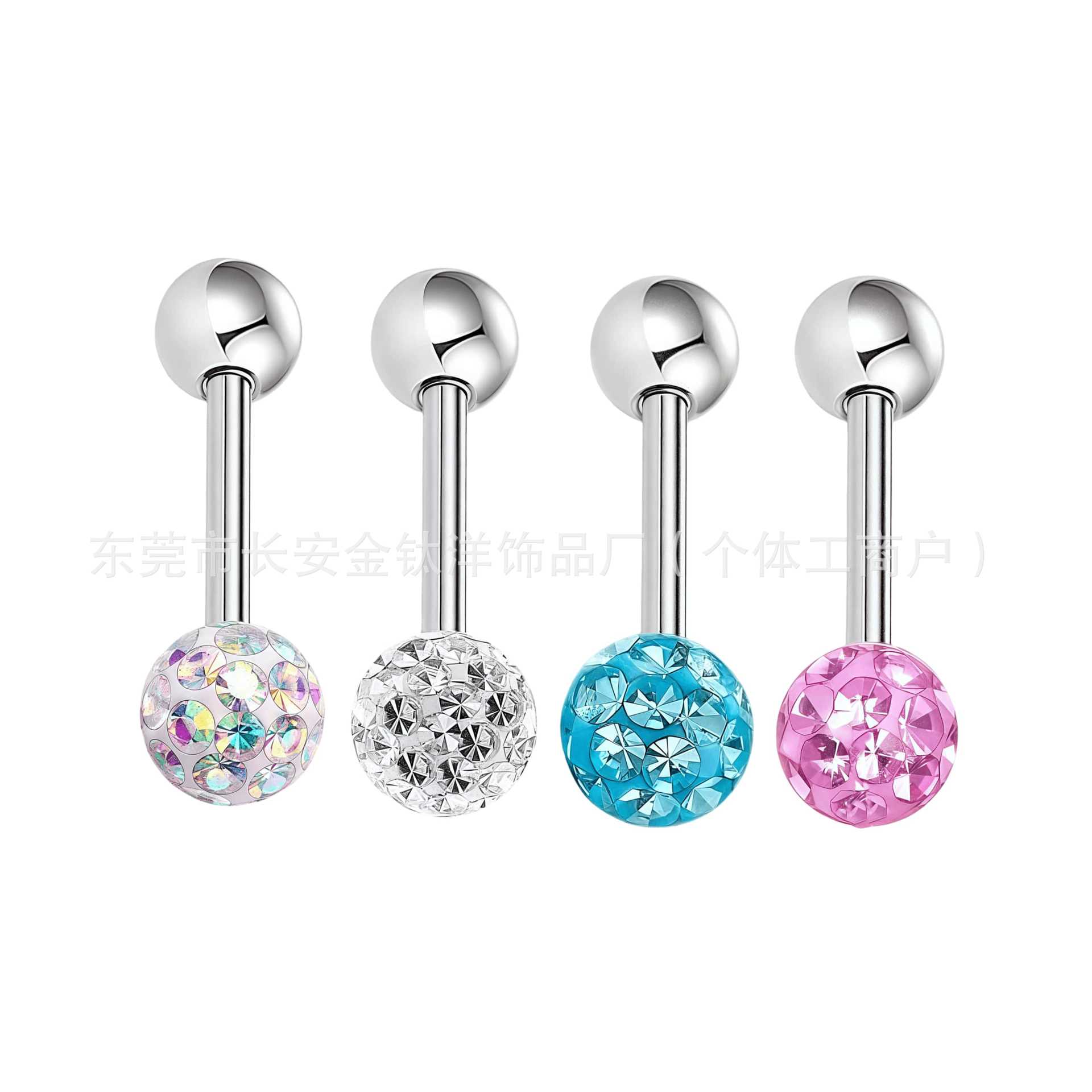 F136 Titanium Shambala Drill Ball Mud Ball Tongue Lip Ear Bone Bridge Piercing Jewelry detail image 8