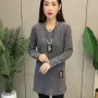 宽松大码中长款v领t恤