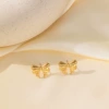 【G257】 Bowl earrings golden color