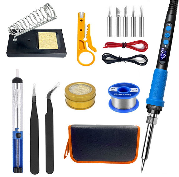 电烙铁工具包套装90W调温电烙铁LED数显屏内热式调温烙铁套装跨境