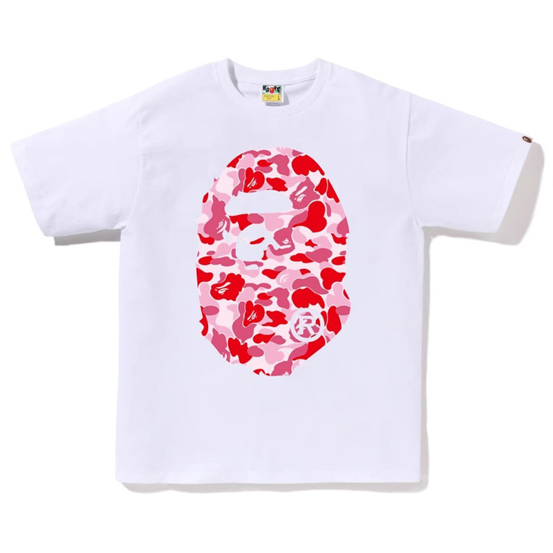 Summer Trendy Bape Pure Cotton Heavyweight Couple Student Foreign Trade Short-Sleeve Ape Head Shark Cross-Border T-Shirt Top