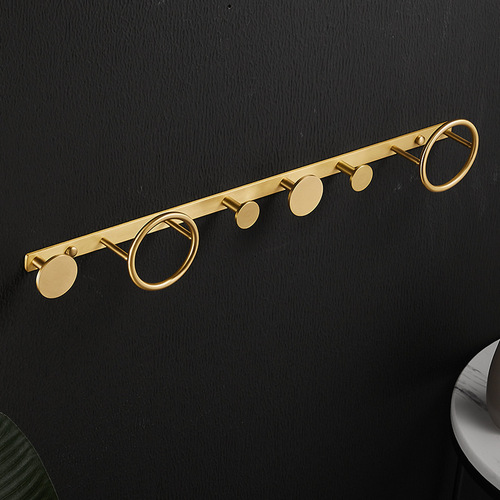 No punching brass hook entrance coat rack bedroom clothes hook wall hanging towel hook bathroom door back hook