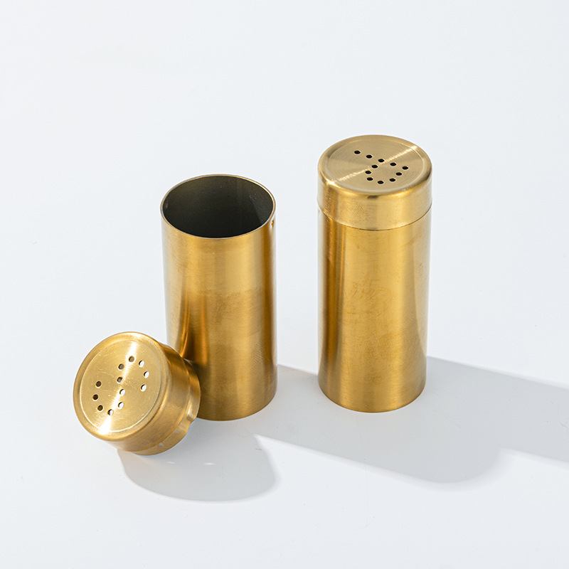 304 botella de condimento de sal de pimienta de acero inoxidable Oro (Combinación SP) frasco de condimento caja de pimienta de comida occidental botella de condimento