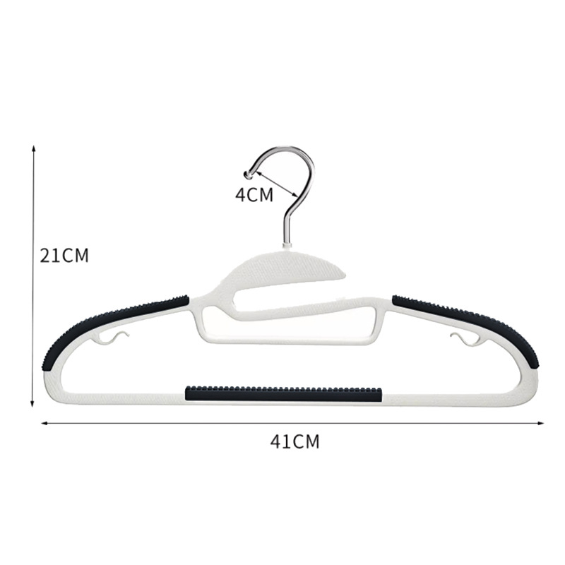 家庭用衣類ハンガー、跡が残らない滑り止め付きプラスチック製二段式乾湿両用衣類ハンガー、物干しハンガー、ダブルハンガー