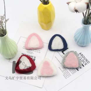 Wool felt pokes finished large cat ears handmade DIY headband decoration COS dressing material