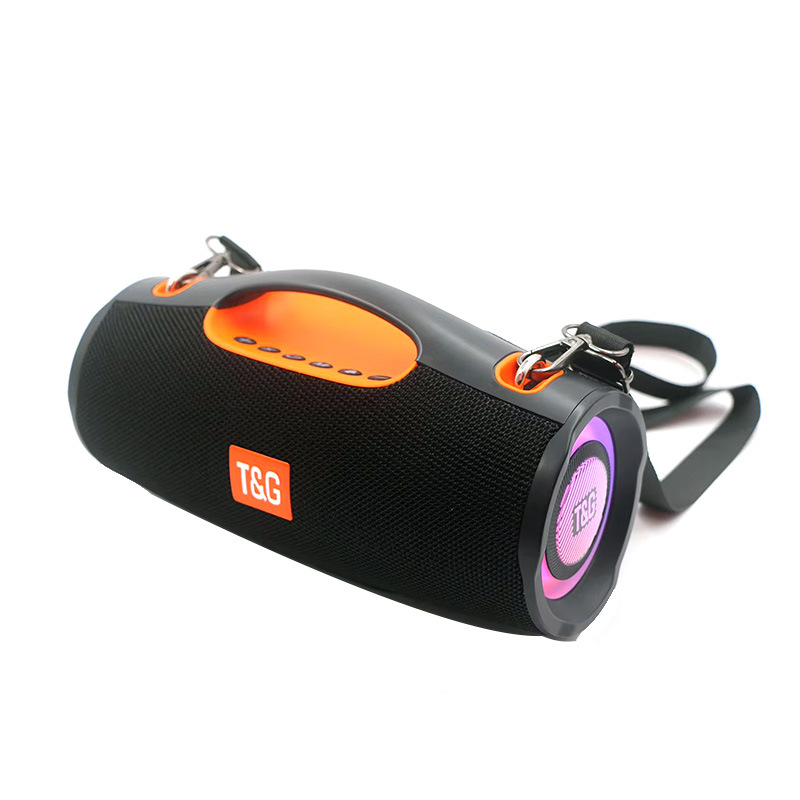 Cross-border new portable Bluetooth audio outdoor magic LED lights dual speakers TWS subwoofer strap speaker